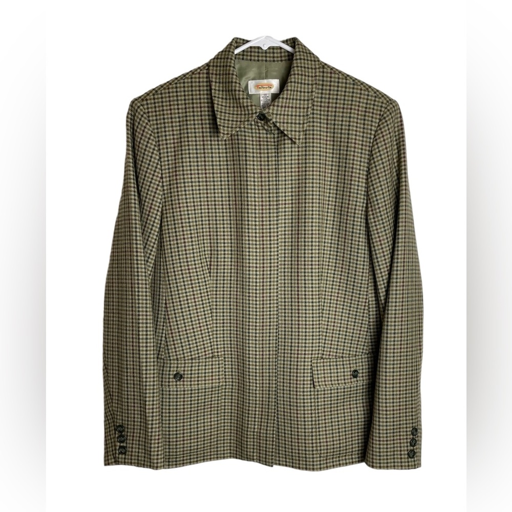 TALBOTS CLASSIC HOUNDSTOOTH JACKET, 12
